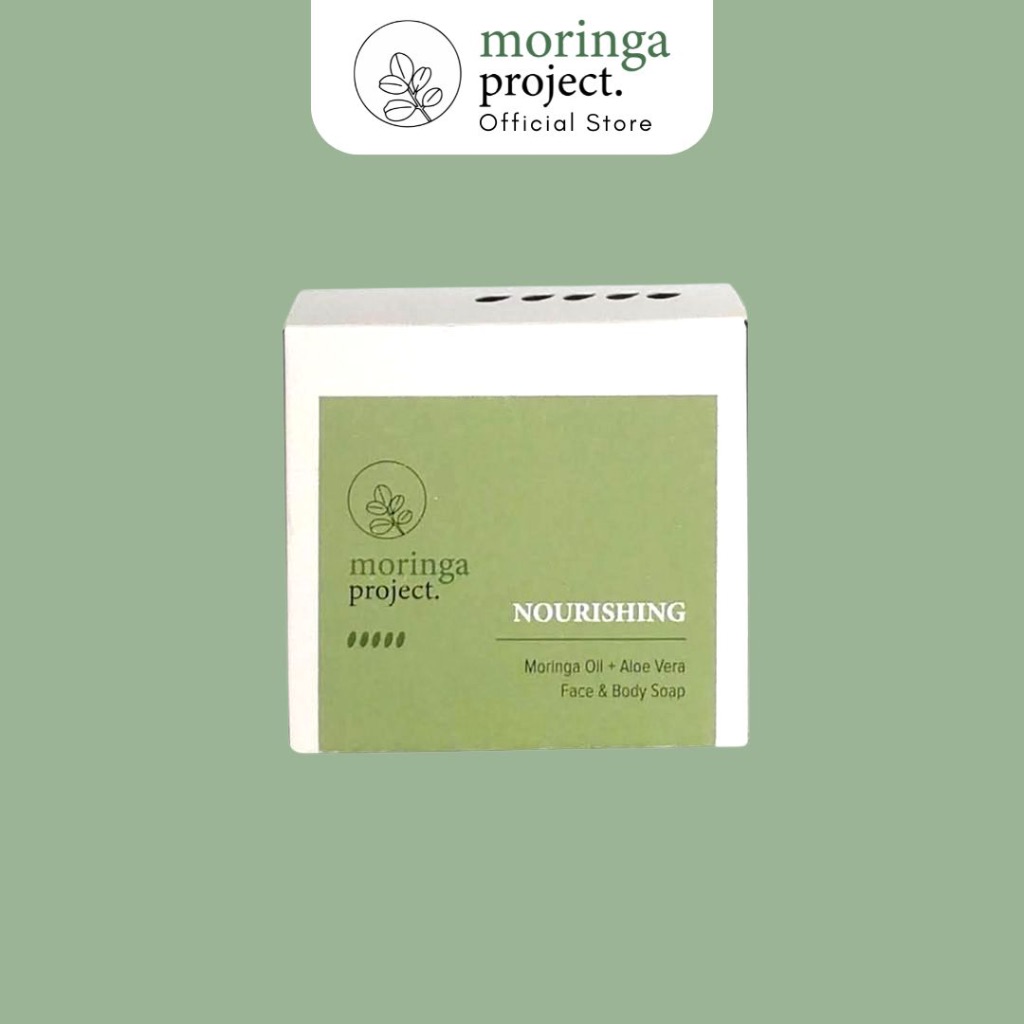 Moringa Project Natural Moringa Soap Face & Body 100g สบู่มะรุมและว่านหางจระเข้ สูตรอ่อนโยน สำหรับผิวบอบบางแพ้ง่าย