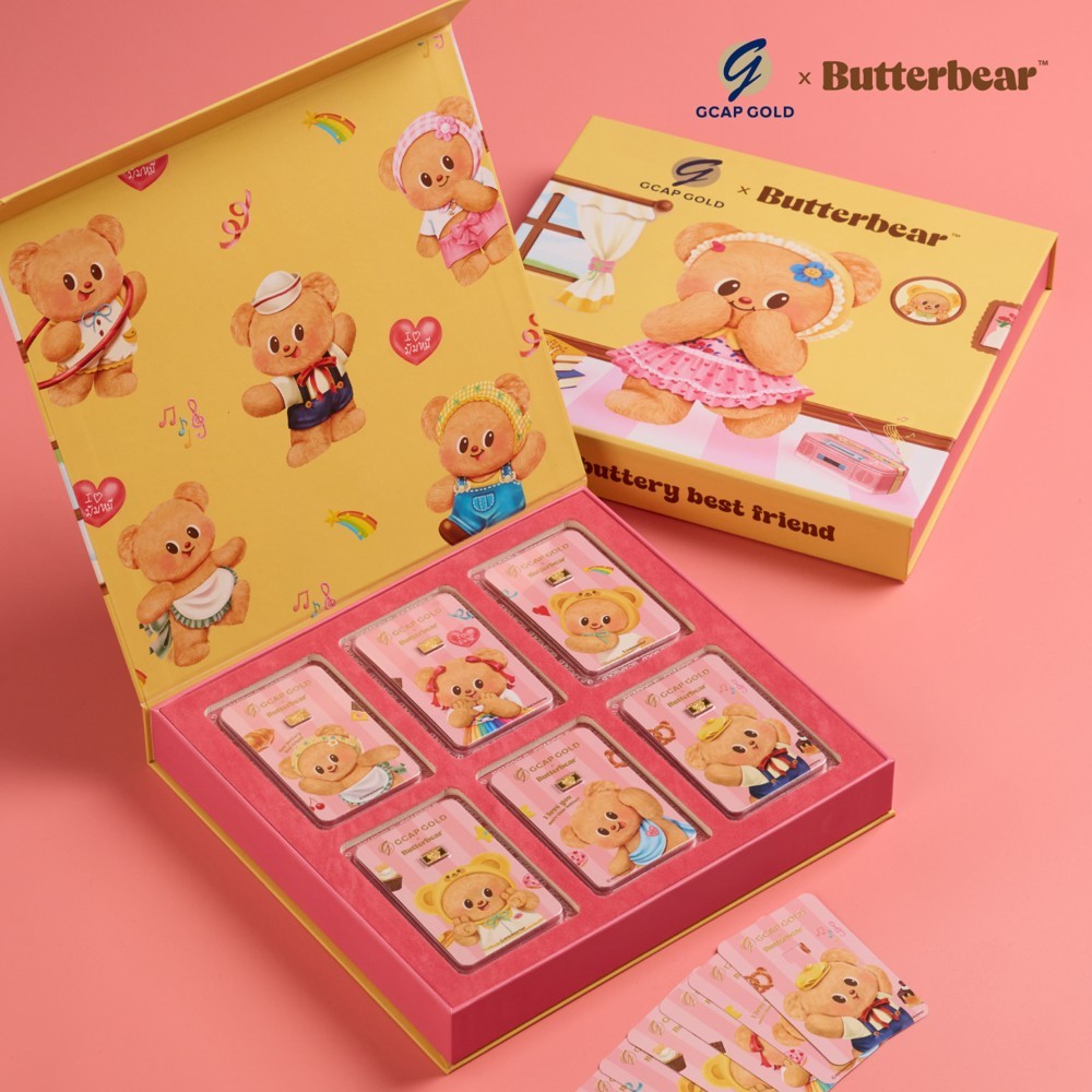 GCAP GOLD x ButterBear ทองคำแท่ง 0.1 กรัม 96.50% GCAP GOLD ทองแผ่น การ์ดทอง ทองแท้  จัดส่งฟรี‍