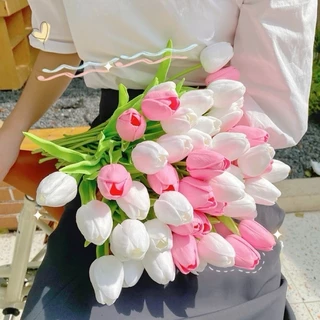 ดอกทิวลิปปลอม ขนาด 34 cm สำหรับตกแต่งบ้านและงานแต่งงาน งานแฮนด์เมด และตกแต่งเค้กวันวาเลนไทน์