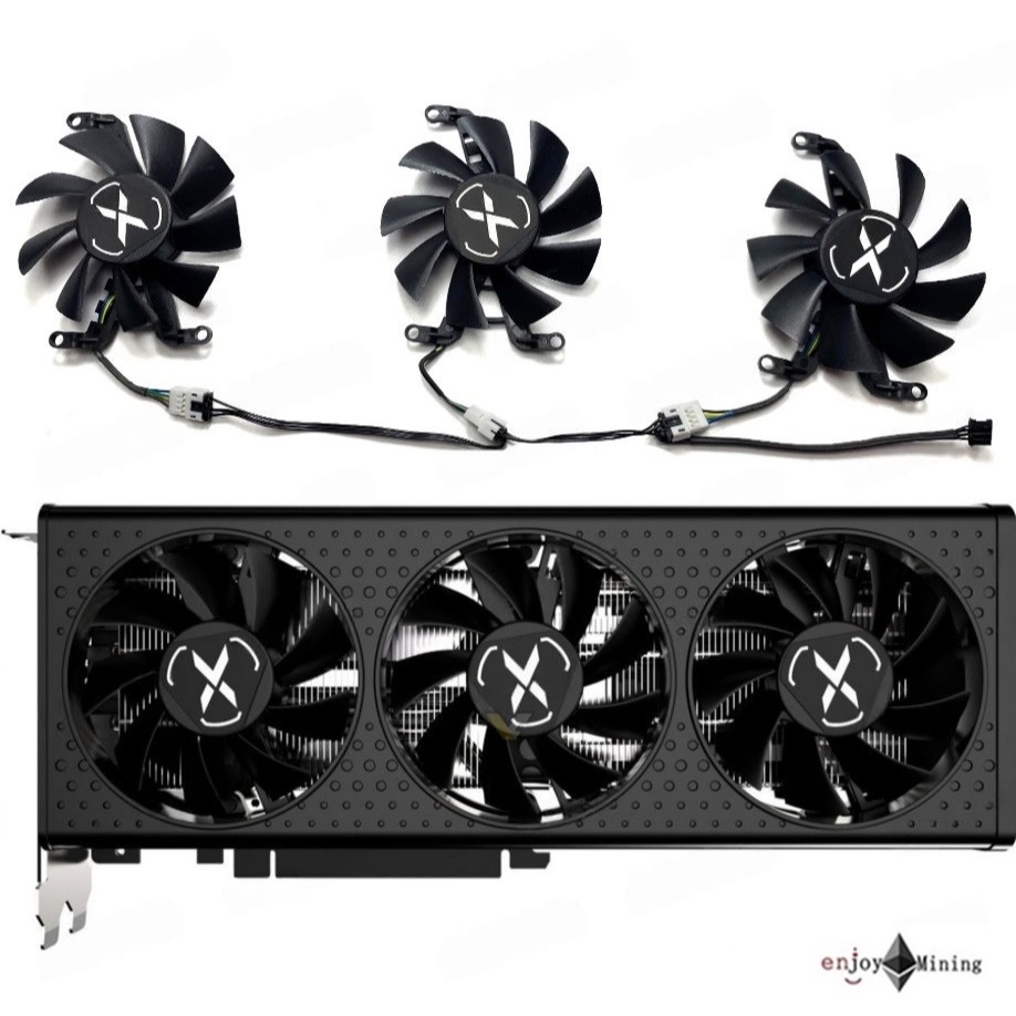 พัดลมการ์ดจอ XFX RX 6600XT 6650XT 8GB SpeedsterBLACK/MERC Overseas Edition Graphics Card Fan
