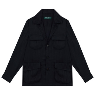 MadetoMature Linen Jungle Jacket Overshirt Navy เสื้อจังเกิล…