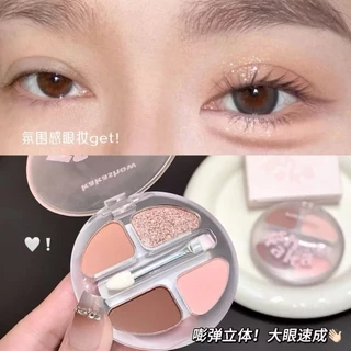 M495 Kakashow อายแชโดว์ 4 สี ดอลลี่อายพาเลต เนื้อแมทผสมกลิตเตอร์ ธรรมชาติ เพิ่มมิติ ให้ความสว่าง พร้อมแปรงสองหัว