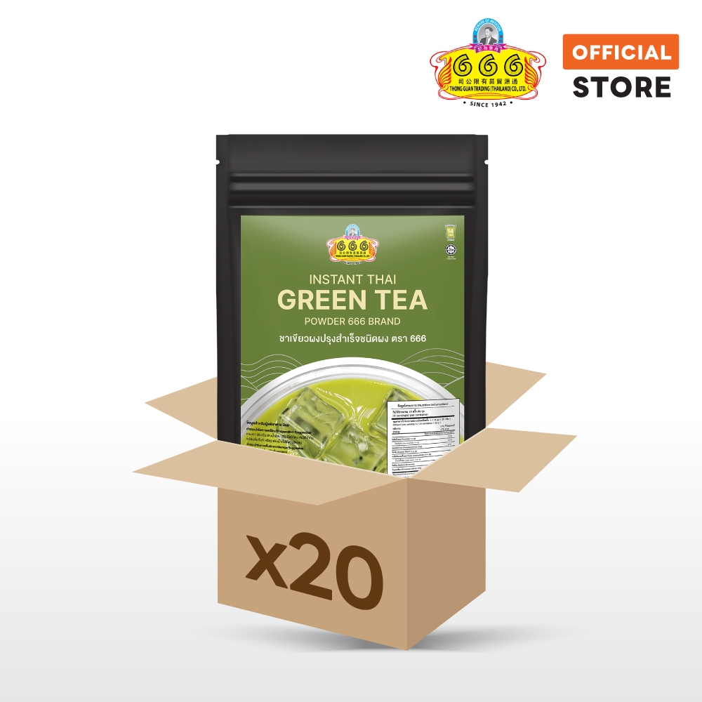 (ยกลัง)ชาเขียวผงปรุงสำเร็จชนิดผง 500 กรัม ตรา 666 (Instant Thai Green Tea Powder 500g 666 Brand)