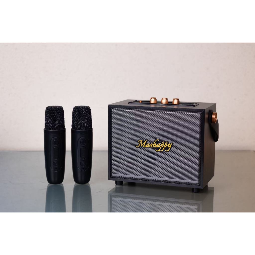 Mashappy รุ่น MH-R1(แถมไมค์2ตัว） ลำโพงบลูทูธไมโครโฟนคู่ แบบพกพา ลำโพงร้องคาราโอเกะ USB TF/ BT ลำโพงบลูทูธแบ รูปที่ 5