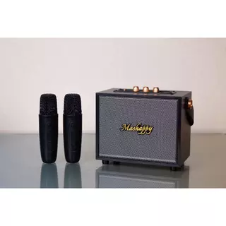 Mashappy รุ่น MH-R1(แถมไมค์2ตัว） ลำโพงบลูทูธไมโครโฟนคู่ แบบพกพา ลำโพงร้องคาราโอเกะ USB TF/ BT ลำโพงบลูทูธแบ