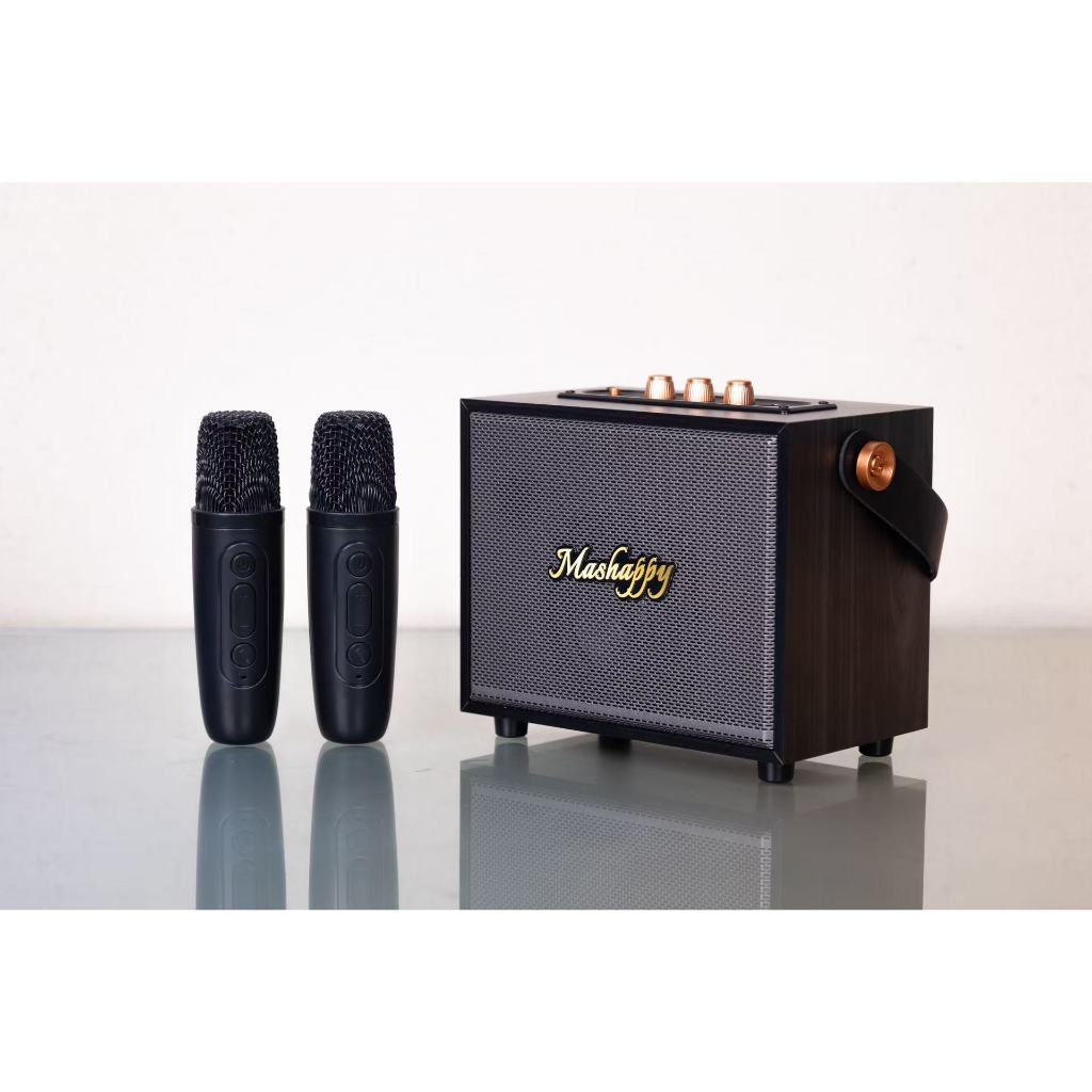 Mashappy รุ่น MH-R1(แถมไมค์2ตัว） ลำโพงบลูทูธไมโครโฟนคู่ แบบพกพา ลำโพงร้องคาราโอเกะ USB TF/ BT ลำโพงบลูทูธแบ รูปที่ 6