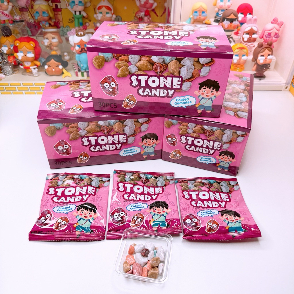 ลูกอมแคนดี้สโตน ลูกอมหินรสช็อกโกแลต และ นม [1 กล่อง 30 ชิ้น]