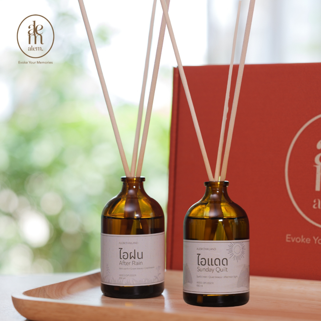 ALEM Reed diffuser set 2 pcs. เอม ก้านไม้หอมปรับอากาศ เซต 2 กลิ่น ขนาด 100 มล.