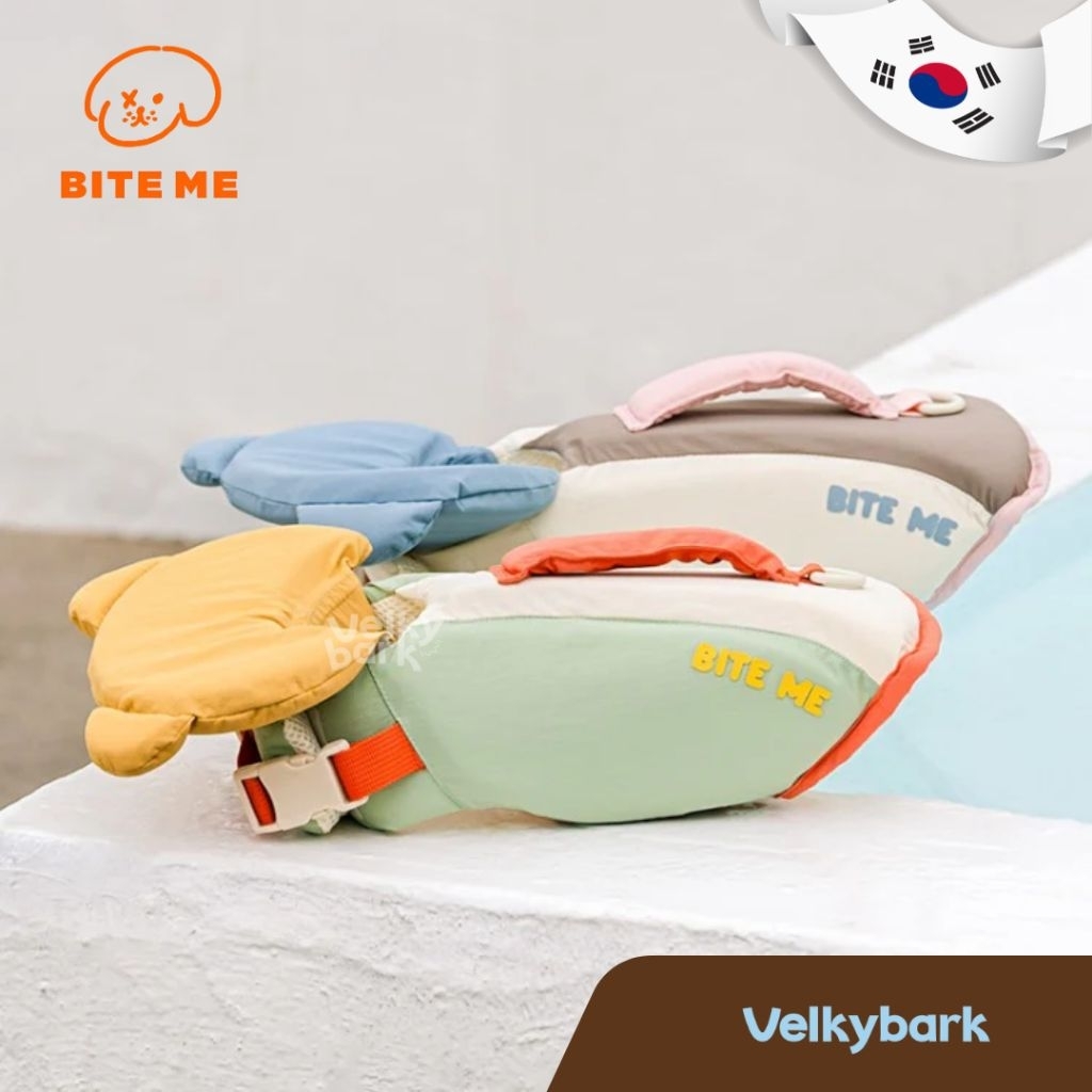 VELKYBARK [พร้อมส่ง] Bite me 🇰🇷 Aqua Bear Life Vest เสื้อชูชีพสัตว์เลี้ยง เสื้อชูชีพสุนัข Pet Life Jacket