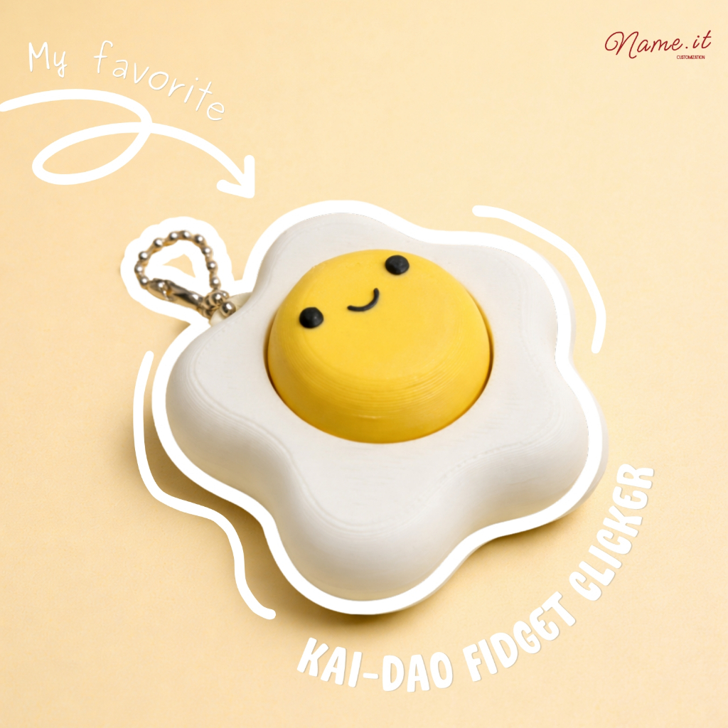 พวงกุญแจไข่ดาวกดได้ Fried Egg Clicker