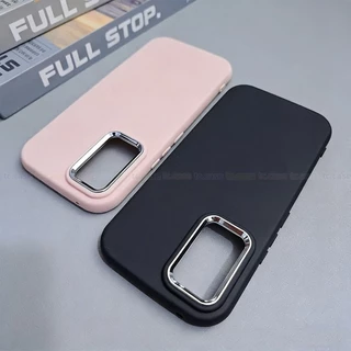 หรูหรา เลนส์เคลือบโลหะ กรณี สำหรับ Samsung A17 A07 A56 A55 A54 A36 A35 A34 A26 A16 A06 A15 A14 A13 A12 เคสโทรศัพท์สีพื้น