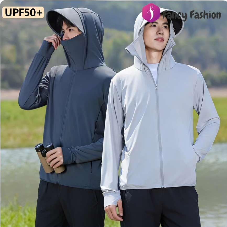 Fancy [2026 New] เสื้อกันยูวี UPF50+ ผ้า Ice Silk เย็นทันที เสื้อคลุมกันแดดแฟชั่น ชาย/หญิง ใส่ไปทะเล สงกรานต์ (พร้อมส่ง)