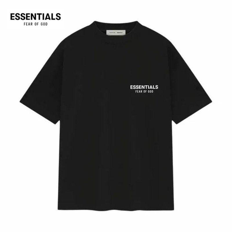 【ของแท้100%】Fear of God Essentials SS25 เสื้อยืดเฮฟวี่เวท, with Logo Patch, Crew Neck, Men's