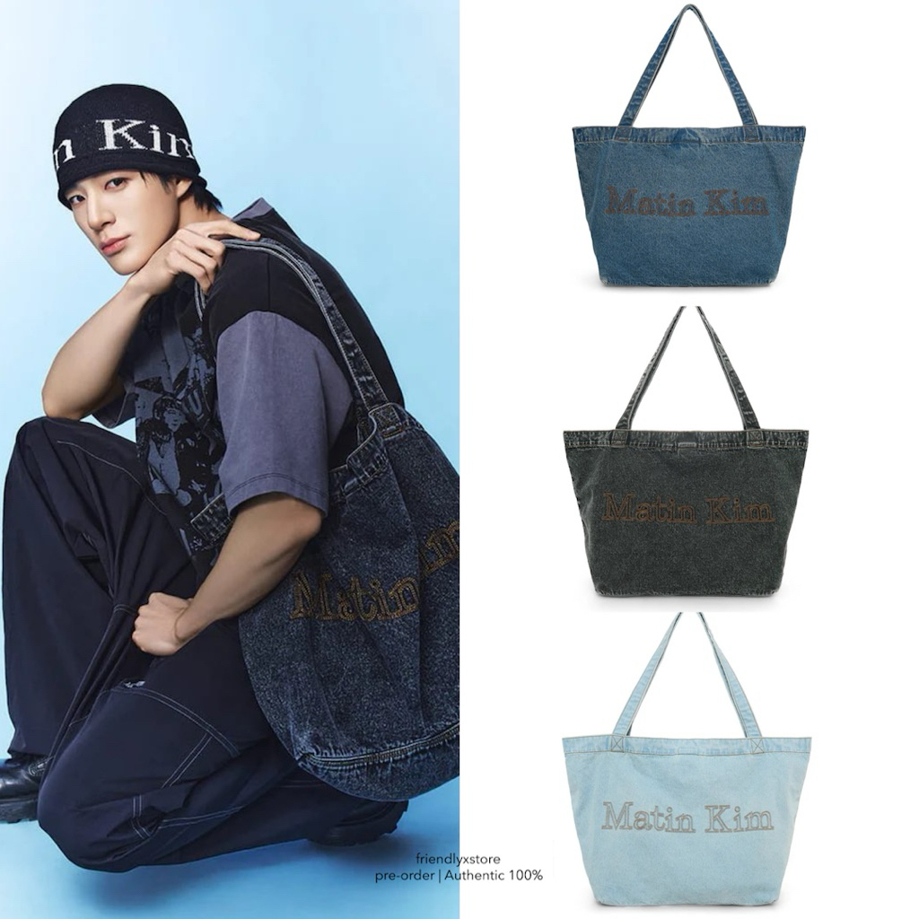(pre-order) MATIN KIM - matin stitch denim shoulder bag รอบโปร ของแท้