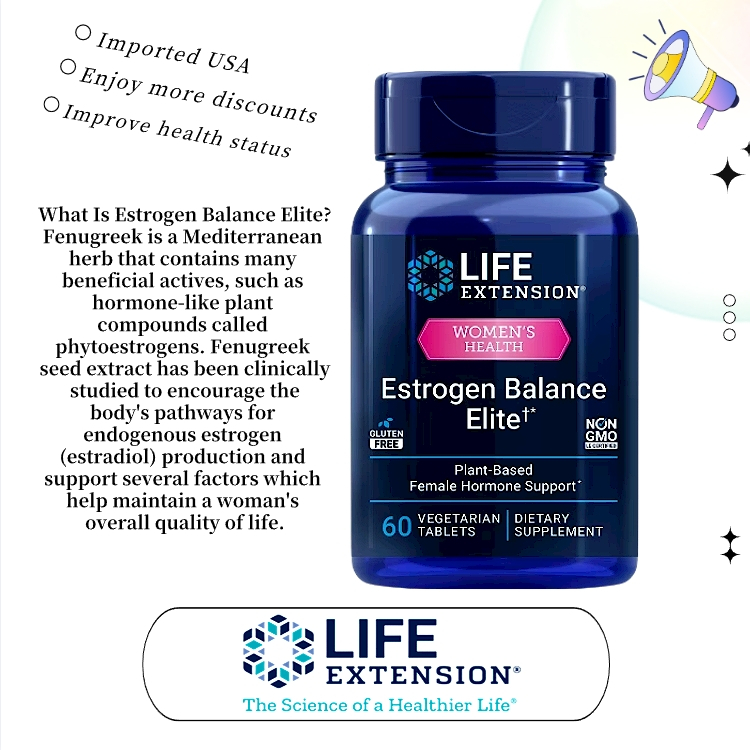 Life Extension Estrogen Health Formula| Hormonal Balance Support for Women 60 Tabs