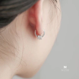 MEET💕ต่างหูเงิน Eclat Trio ตุ้มหูเพชร ต่างหูเก๋ๆ ต่างหูแฟชั่น ตุ้มหูเงิน ต่างหูเพชร ต่างหูผู้หญิง