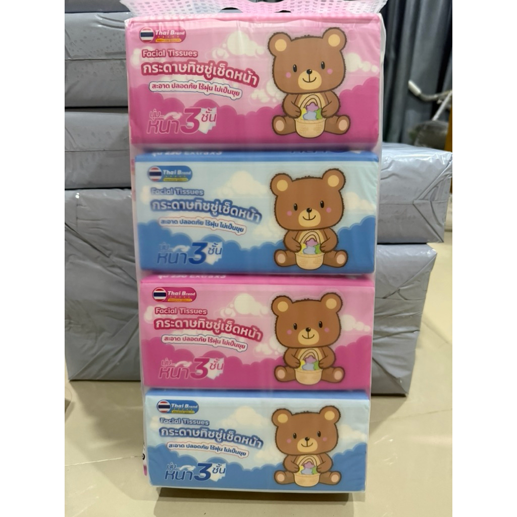 Megapro - (4หิ้ว) KUMA คุมะ กระดาษทิชชู่เช็ดหน้า รุ่น 168 Extra x3 หนา 3 ชั้น 4 หิ้ว 20 ห่อ