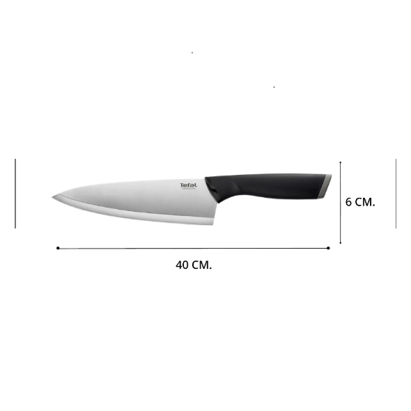 Tefal มีดเชฟ สแตนเลส พร้อมปลอกมีด ขนาด 20 ซม.Comfort Chef Knife รุ่น K2213204