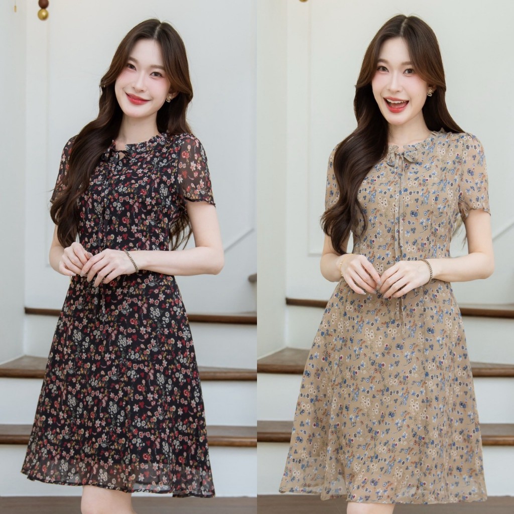 แพทเทิร์นขายดี จัดเป็นราคาพิเศษให้ สวยคุ้มใส่ง่าย ใส่สบาย สวยได้ทุกวัน เป็น everyday look ดีเทลคอจีบผูกโบว์