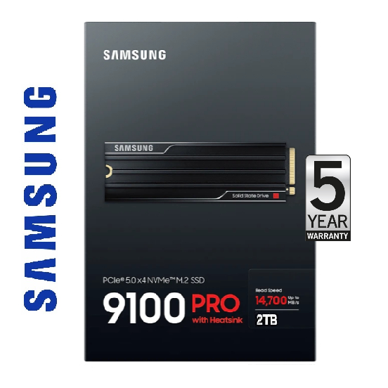 Samsung 2TB 9100 PRO M.2 NVMe Gen5 SSD with Heatsink