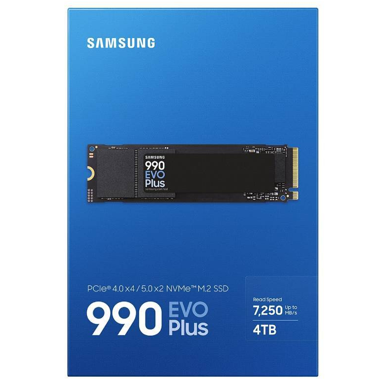 SAMSUNG 990 EVO PLUS 4TB NVMe M.2 Up to 7,250 MB/s / 6,300 MB/s