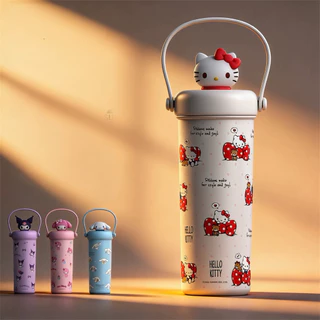 แก้วน้ำเก็บความเย็นลายการ์ตูน Sanrio พร้อมจุกปิดน้ำน่ารักสุดๆ ขนาด 700 ml สแตนเลส316 มียางรองก้นแก้ว มีหูหิ้วแก้วในตัว