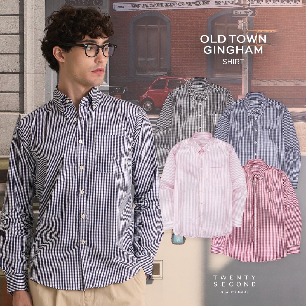 TWENTYSECOND เสื้อเชิ้ตแขนยาว ผ้าลายตาราง รุ่น Old Town Gingham Shirt – โปรปัง