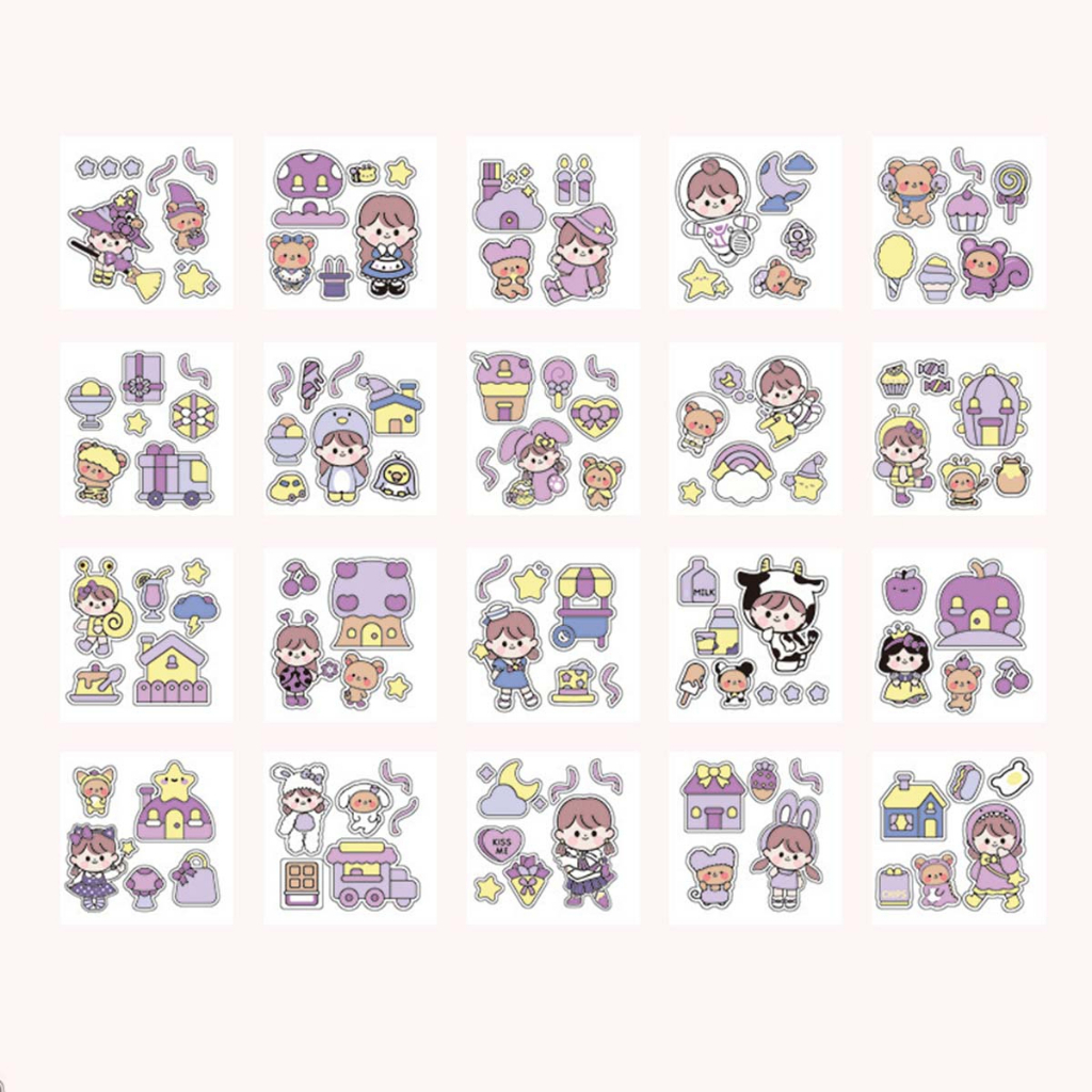 สติ้กเกอร์ Sticker สีสันสดใสน่ารัก การ์ตูนน่ารัก สติกเกอร์ตกแต่ง