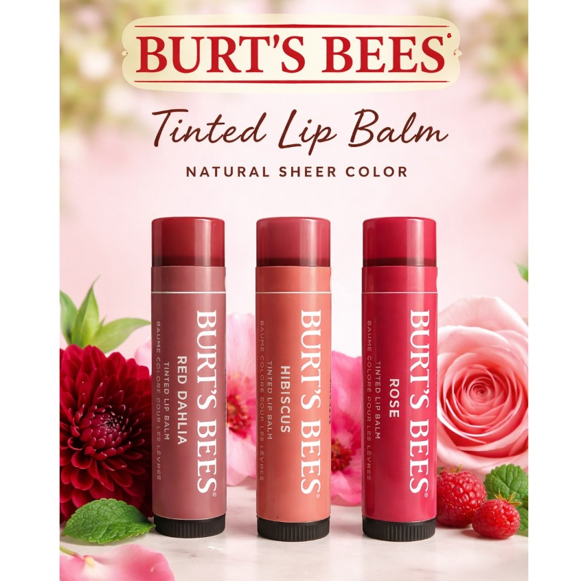 พร้อมส่ง 🇺🇸 ลิปบาล์ม Burt's Bees Tinted Lip balm 4.25 g (no box) แบบมีสี นำเข้าจากอเมริกา