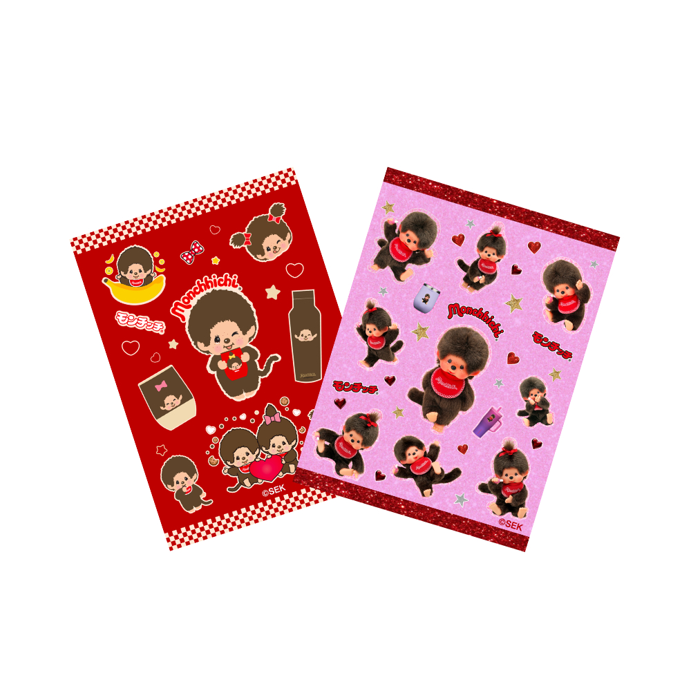 MONCHHICHI STICKERS - PINK & RED