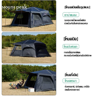 พร้อมส่ง🚚เต็นท์ครอบครัว เต็นท์ขนาดใหญ่ Mountpeak สนามแคมป์ปิ้ง 2ห้องนอน2โถง การออกแบบเต็นท์สองชั้