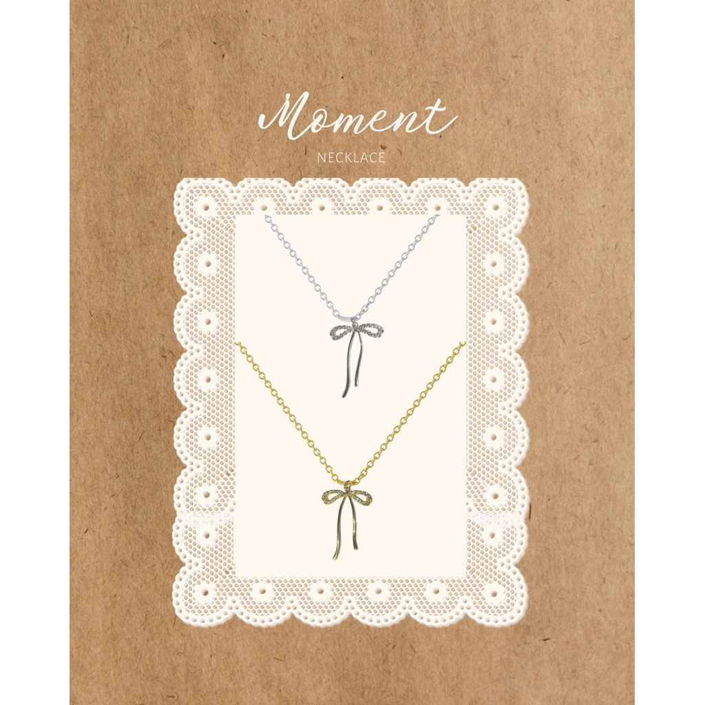 🎀Moment Necklace สร้อยคอที่มีจี้เป็นรูปโบ น่ารักไม่ไหววว