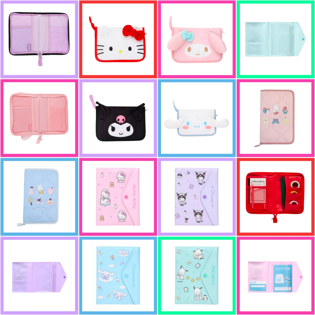 💚 แท้ 100% ซองเอกสาร Sanrio Multi Case 💙 ซองกระดุม แฟ้มเอกสาร Passport กระเป๋าเอกสาร นามบัตร ยา ใบนั