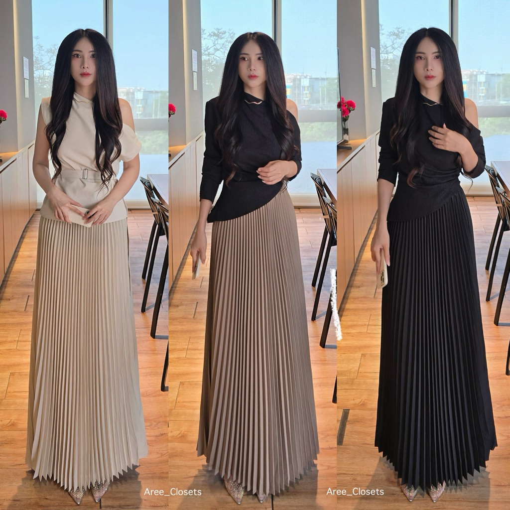ใครกำลังหากระโปรงใส่แล้วหุ่นดูดี ใส่แล้วสวยจริง ตัวเดียวจบ สวยหรู ดูแพง สวยทุกลุค งานสวย ผ้าดี ใส่แล้วพลิ้ว