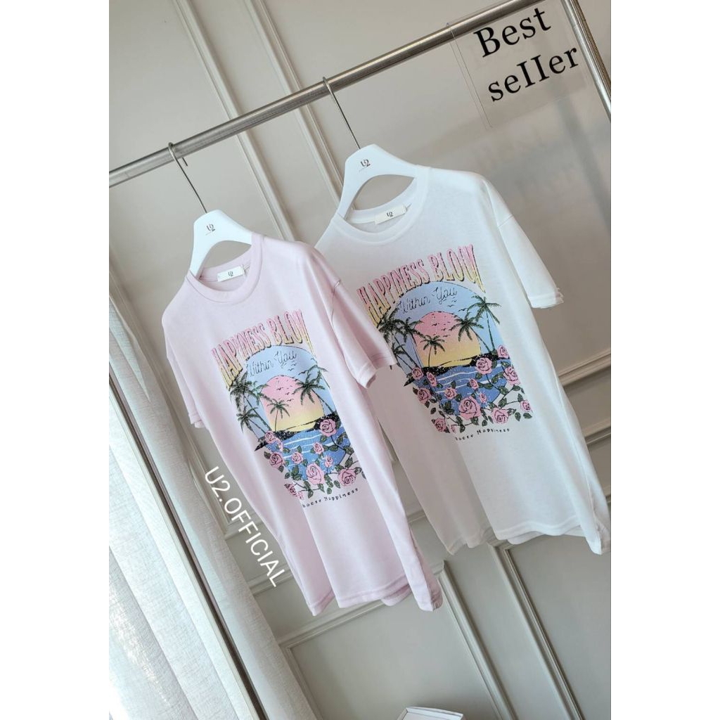 เสื้อยืดผ้าสลาฟ ป้าย U2  มีหลายลาย