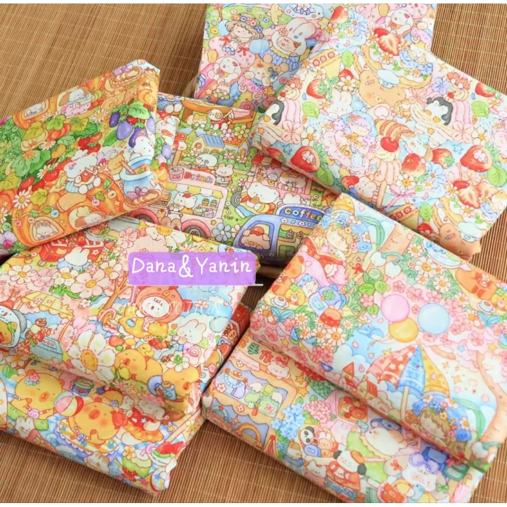ผ้าคอตตอน100% หน้ากว้าง 145×50cm ผ้าลายน่ารัก