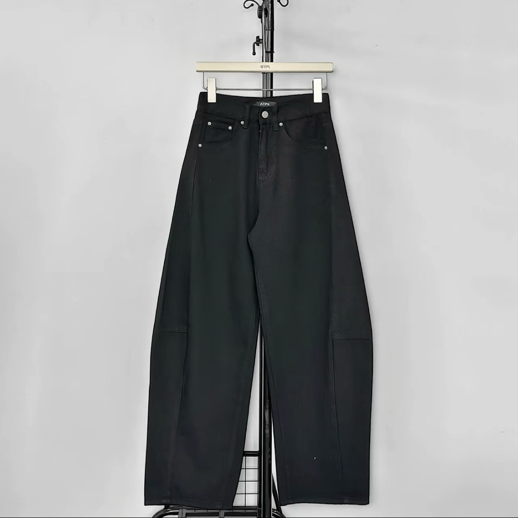 🔖ATIPA - Dagger Barrel Jeans กางเกงยีนส์ทรงบาร์เรลเอวสูง Black ,L ส่งไว📮🆕☝🏻