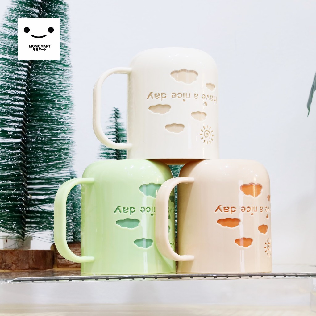 MOMOMART แก้วน้ำพลาสติก 470ml แก้ว มีหูจับ แข็งแรง ทนทาน รุ่น MD10-011-21
