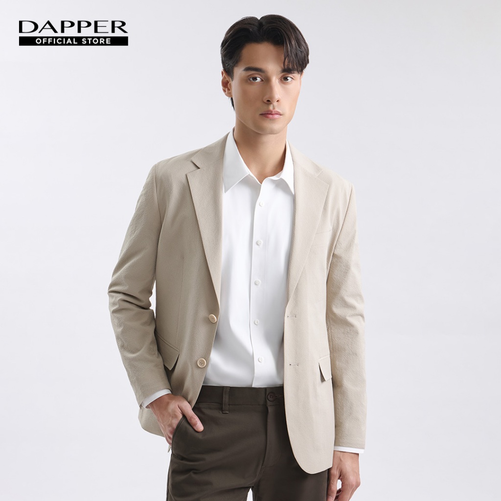 DAPPER เสื้อเบลเซอร์ Textured Seersucker Blazer สีเบจ (JS/BE/298RSP)