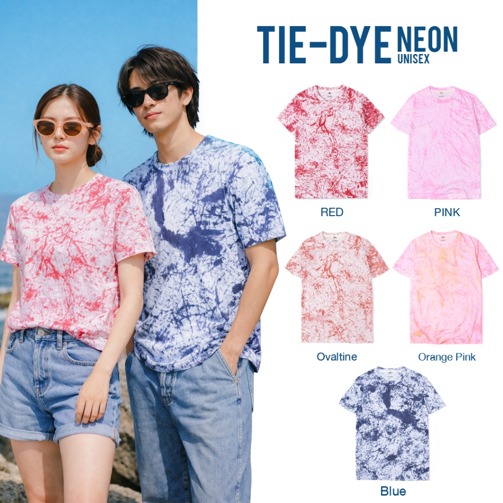 เสื้อมัดย้อม "นีออน" ลายเส้นสวยสด เนื้อผ้าคอตตอ่น100%