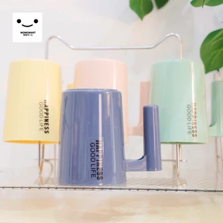 MOMOMART แก้วน้ำพลาสติก แก้วน้ำดื่ม สีพาสเทล มีหูจับ 460 ml รุ่น MD10-011-20