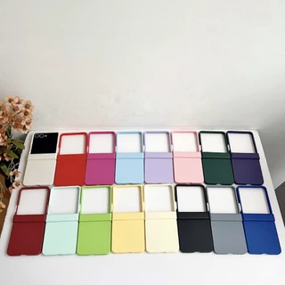 พร้อมส่งจากไทย ! เคสฟลิปสีเรียบกันกระแทกดีเยี่ยม (2211) พร้อมที่กันรอยโลโก้ for Samsung Galaxy Z Flip7 Flip6 Flip5