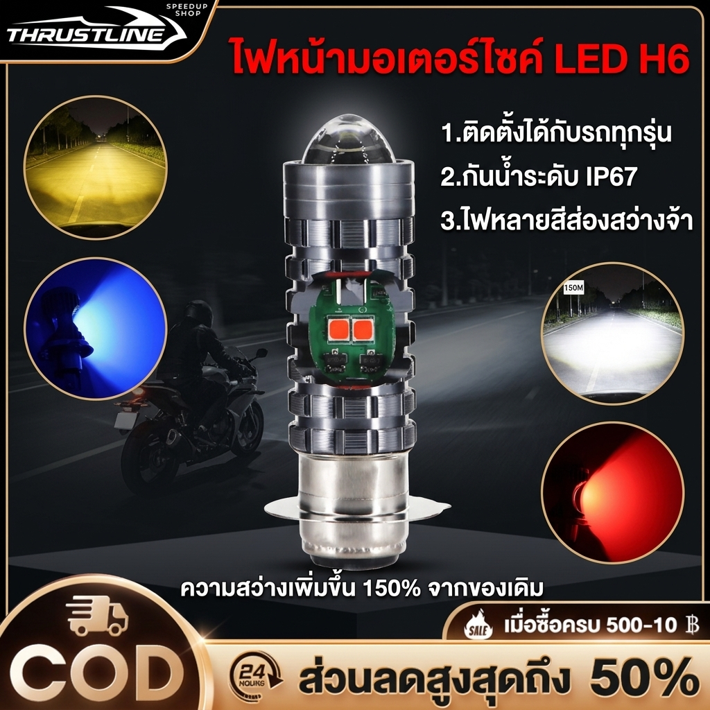 หลอดไฟหน้ารถจักรยานยนต์ LED H6 PX15D พร้อมเลนส์ Hi Lo beam Honda อุปกรณ์เสริม สําหรับสกูตเตอร์