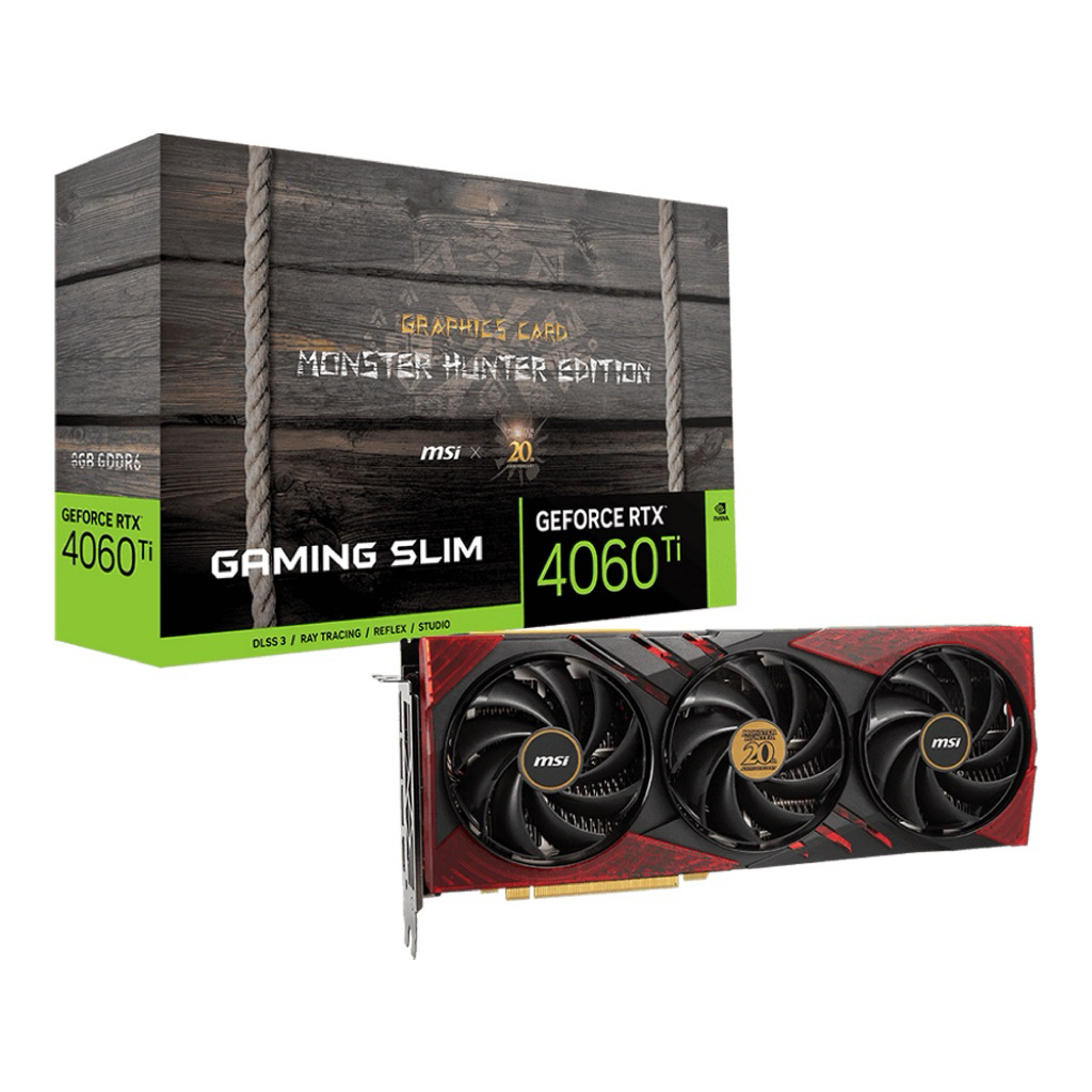 RTX4060TI/8GB MSI GAMING X SLIM GC30 MONSTER HUNTER (D6) การ์ด limited edition ของ monster hunter