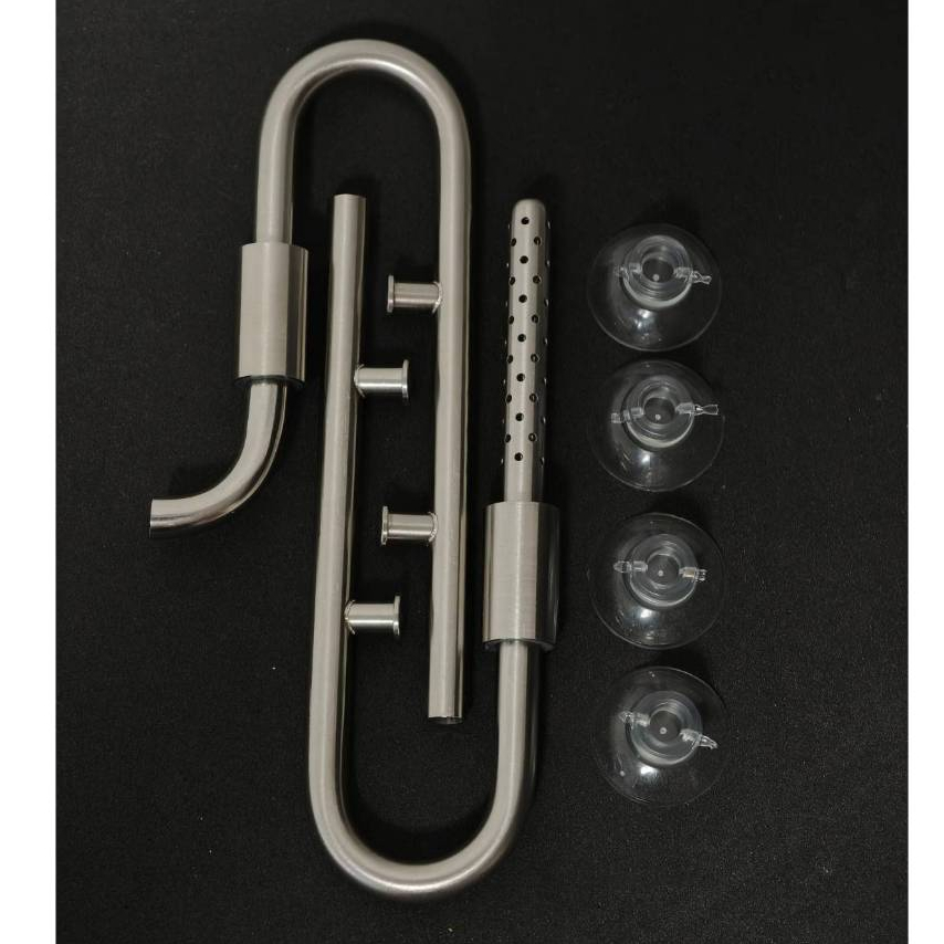 Inflow Outflow Stainless 8 mm พร้อมจุ๊บยางติดกระจก