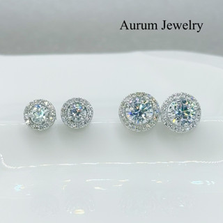 Aurum Jewelry : ต่างหูเพชร เงินแท้ รุ่น Logan Silver Studs (…