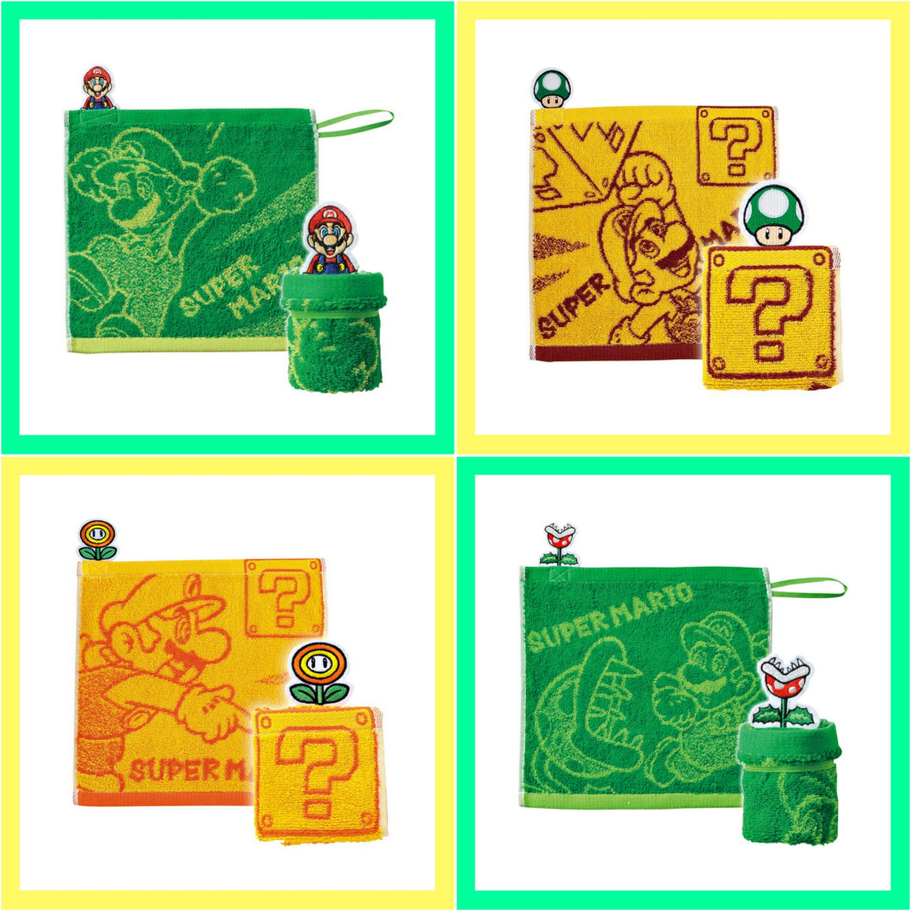 💚 แท้ 100% ทุกอย่าง Super Mario 💛 มาริโอ้ ผ้าเช็ดหน้า ผ้าเช็ดหน้าขนหนู
