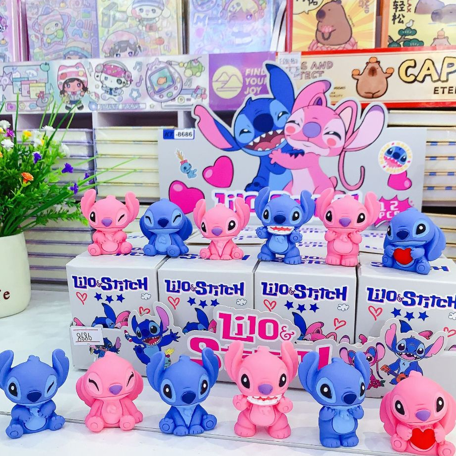 กล่องสุ่มสติชจิ๋ว โมเดลStitch ของขวัญตั้งโชว์แบบจิ๋วๆ ตกแต่งเค้ก