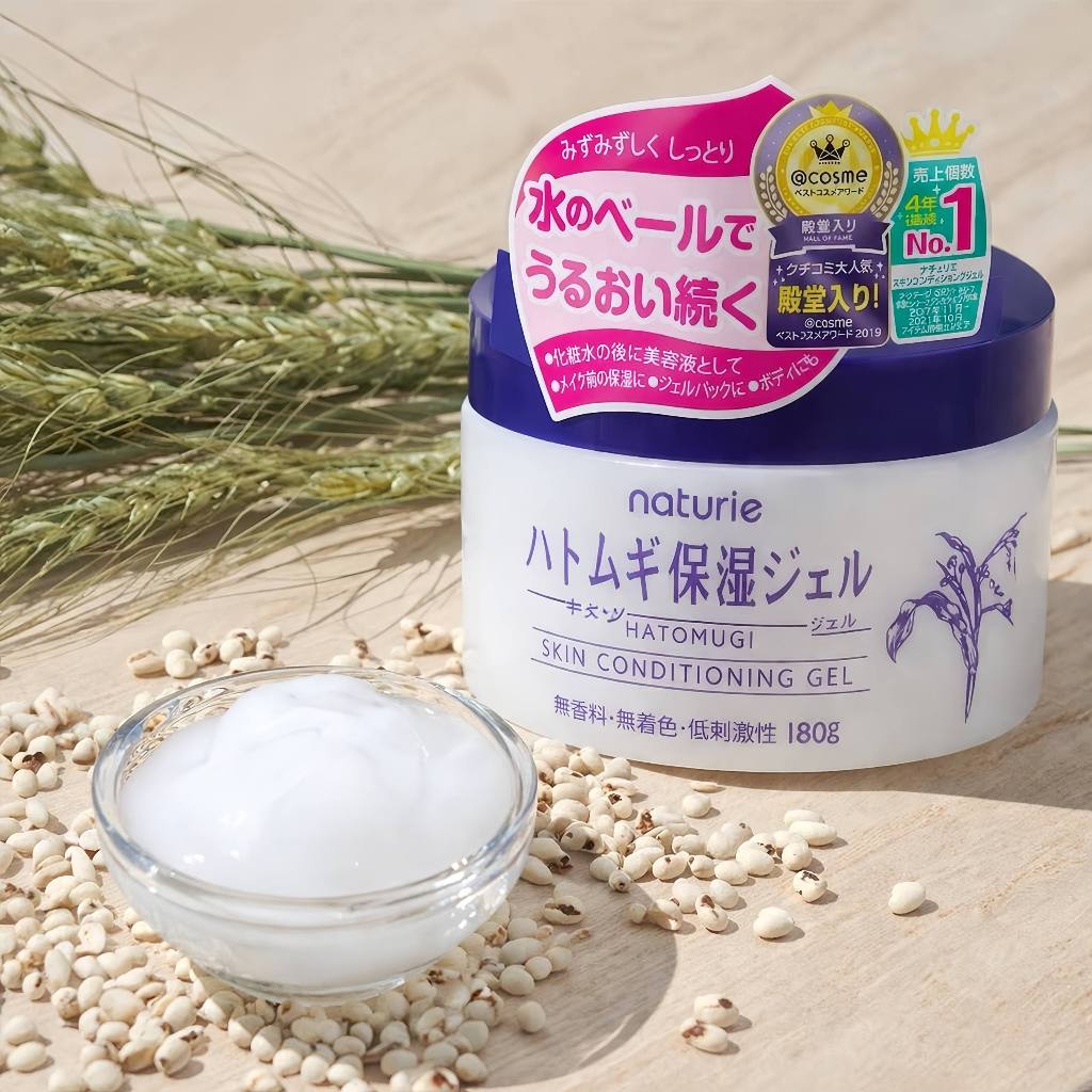 พร้อมส่ง เจลลูกเดือย เจลบำรุงผิวสกัดจากบาร์เล่ย์ธรรมชาติและลูกเดือยฮาโตะมุกิ 180g