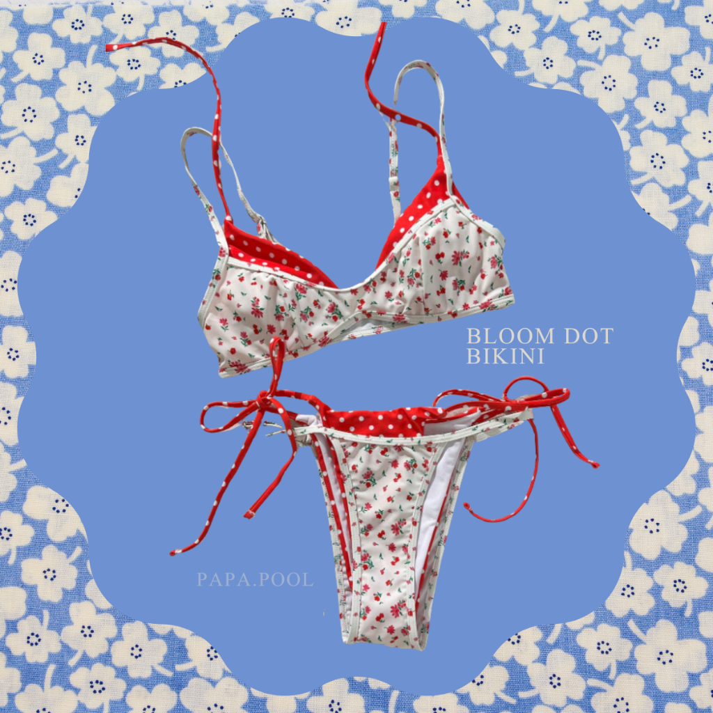 Bloom Dot Bikini (Two-Layers) ชุดว่ายน้ำสองชั้นลายดอกไม้-ลายจุด บิกินี่สองชั้น